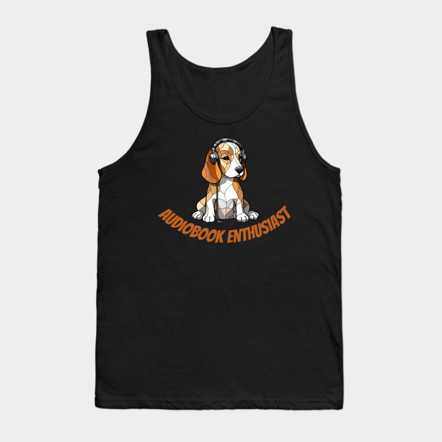 audiobook enthusiast, beagle dog, funny gifts for dog lovers Tank Top by Soudeta